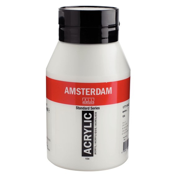 104 Zinkwit 1 liter Acryl 1000ml pot Amsterdam