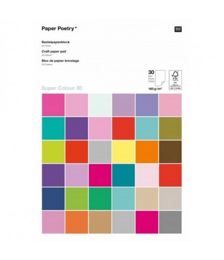 A4 knutselpapier Blok Super Colour 30 160 grams Rico Design