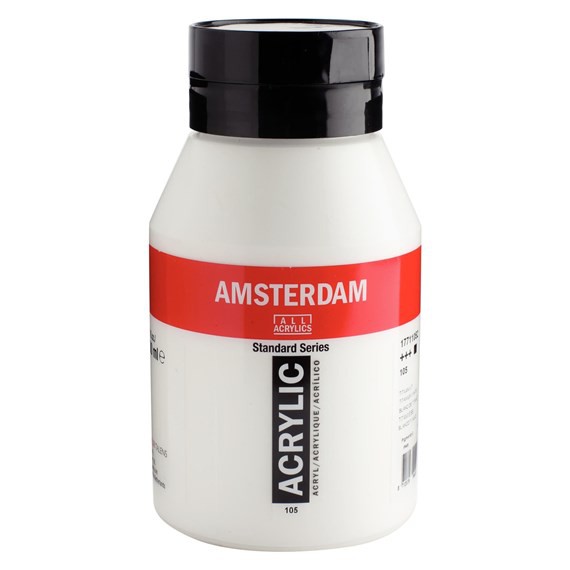 105 Titaanwit 1 liter Acryl 1000ml pot Amsterdam