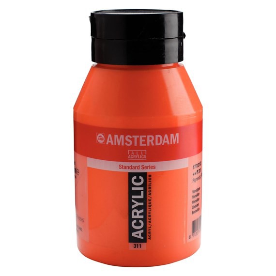 311 Vermiljoen 1 liter Acryl 1000ml pot Amsterdam