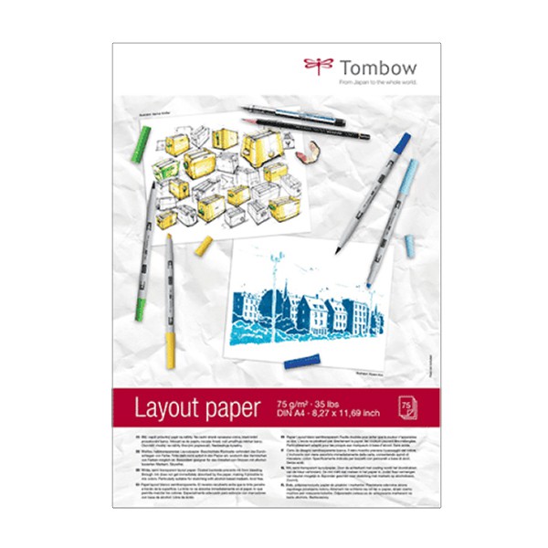 Tombow semi-transparant layoutpapier A4 75 gram