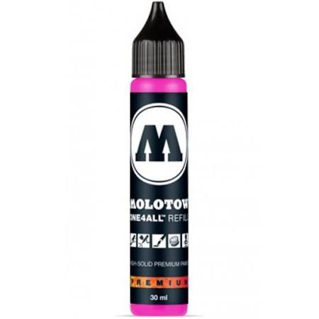 Acryl Inkt Refill 30ml NEON PINK FLUORESCENT Molotow One4All Acrylic Navul