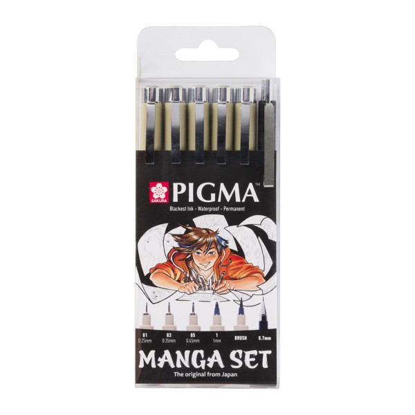 PIGMA MANGA 6 Set ZWART Sakura