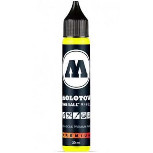 Acryl Inkt Refill 30ml NEON YELLOW FLUORESCENT Molotow One4All Acrylic Navul
