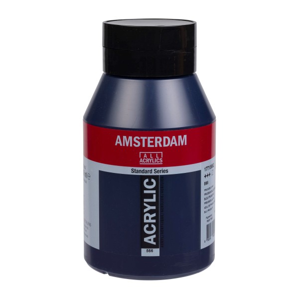566 Pruisisch Blauw 1 liter Acryl 1000ml pot Amsterdam