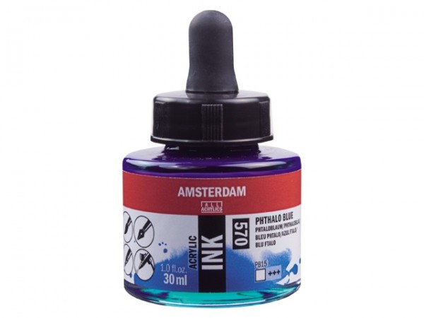 Phtaloblauw 570 Amsterdam Acryl Inkt 30 ml.