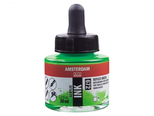 Reflexgroen 672 Amsterdam Acryl Inkt 30 ml.