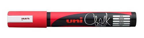 PWE-5M 1.8-2.5 mm Medium Rood krijtstift Uni Chalk Marker
