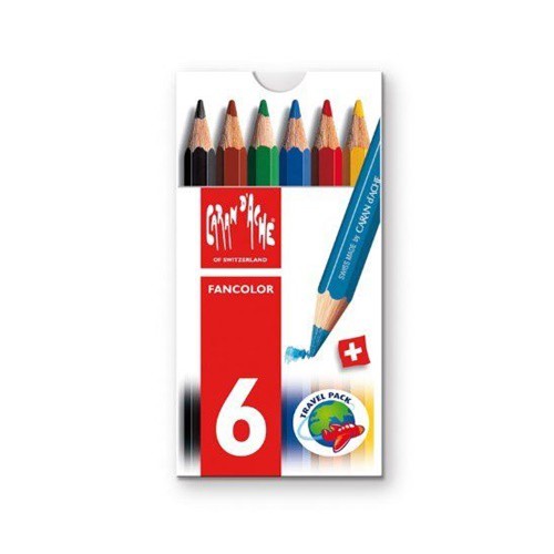 Fancolor potloden kartonnen doos, 6 kleuren, 1/2 potloden