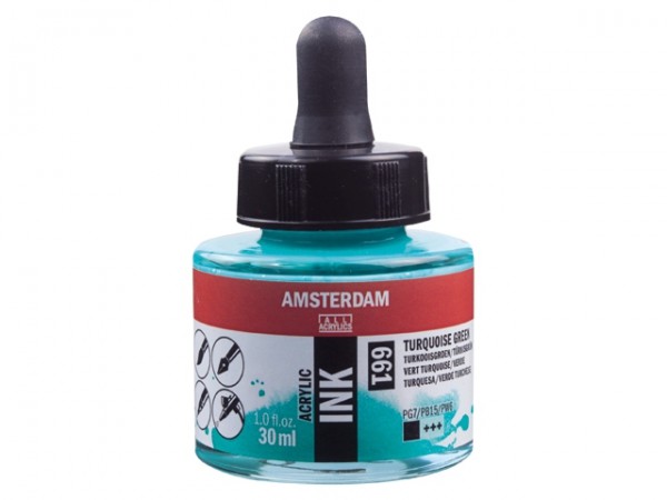 Turkoise groen 661 Amsterdam Acryl Inkt 30 ml.