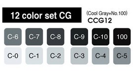 Copic markers Cool Grey 12 kleuren Set