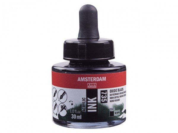 Oxydzwart 735 Amsterdam Acryl Inkt 30 ml.