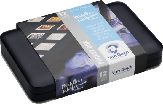 Pocketbox Metallic & Interference Colours 12 napjes Aquarel verf Van Gogh Set