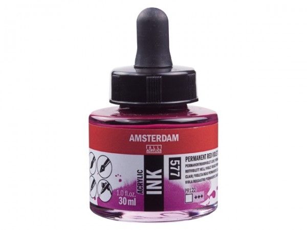 Permanent rood violet licht 577 Amsterdam Acryl Inkt 30 ml.
