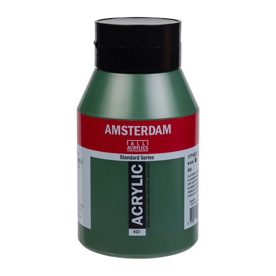 622 Olijfgroen Donker 1 liter Acryl 1000ml pot Amsterdam