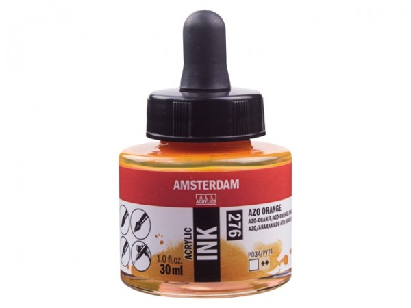 Azo oranje 276 Amsterdam Acryl Inkt 30 ml.