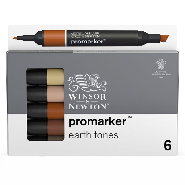 Promarker set 6 Earth Tones Winsor & Newton