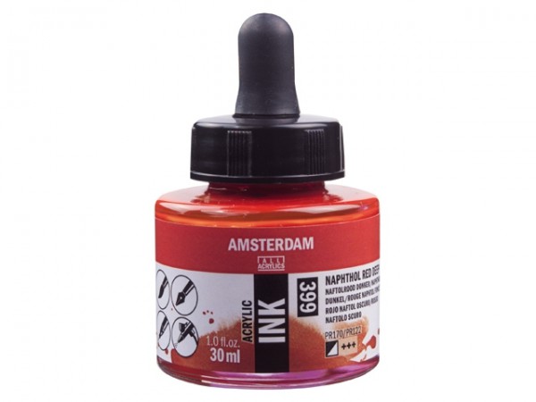 Naftol rood donker 399 Amsterdam Acryl Inkt 30 ml.