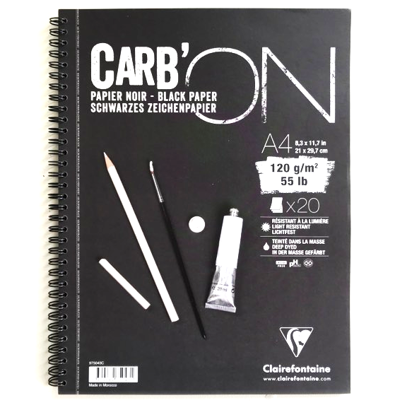 Carb-On Ringband A4 Zwart Papier 120gr 20vel