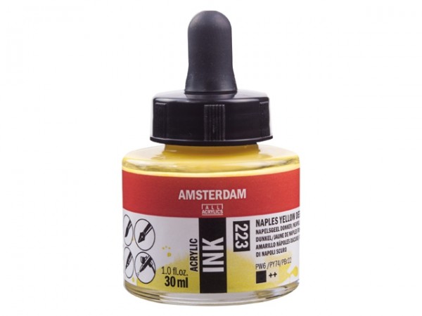 Napsgeel donker 223 Amsterdam Acryl Inkt 30 ml.