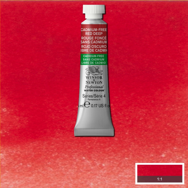 Cadmium FREE Red Deep 5ml 895 S4 Artist's Aquarel Winsor & Newton