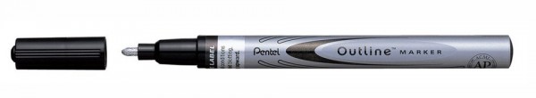 Pentel Outline Marker Zilver (Zwart) MSP60