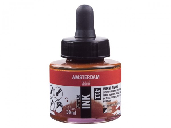 Sienna gebrand 411 Amsterdam Acryl Inkt 30 ml.
