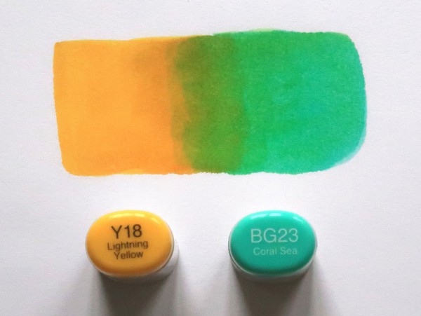Copic Y18 BG23 blend