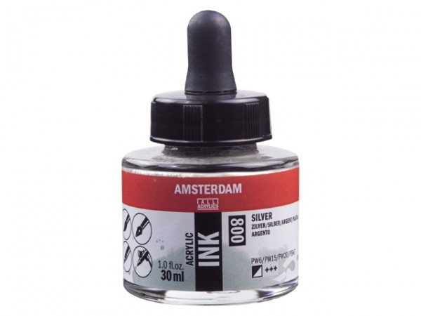 Zilver 800 Amsterdam Acryl Inkt 30 ml.
