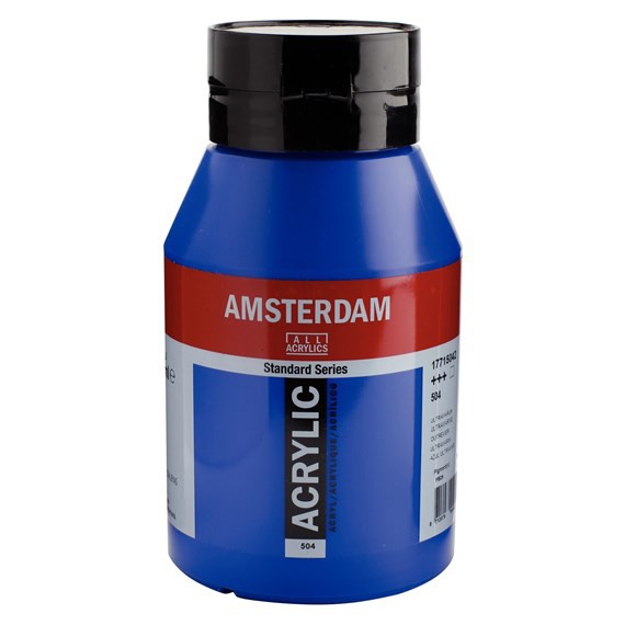 504 Ultramarijn 1 liter Acryl 1000ml pot Amsterdam
