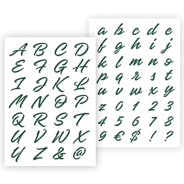 A4 sjabloon Sierlijke Letters en Cijfers Qbix