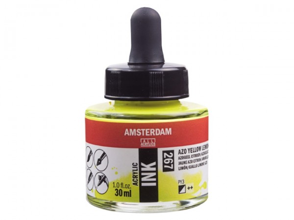 Azogeel citroen 267 Amsterdam Acryl Inkt 30 ml.
