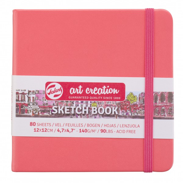 Schetsboekje Koraal roze 12x12cm Talens ArtCreation