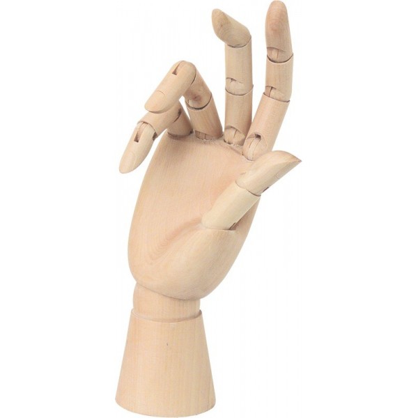 Model hand, rechts 25 cm hoog