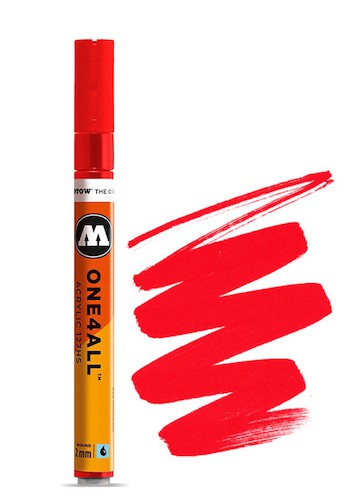 127HS 2mm TRAFFIC RED Acrylmarker Molotow One4All