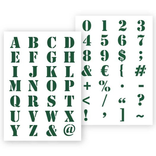 A4 Stencil Bold Letters en Cijfers Qbix