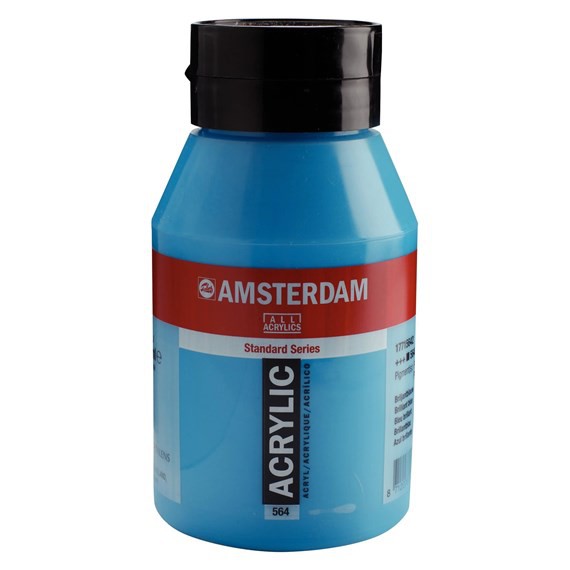 564 Briljantblauw 1 liter Acryl 1000ml pot Amsterdam