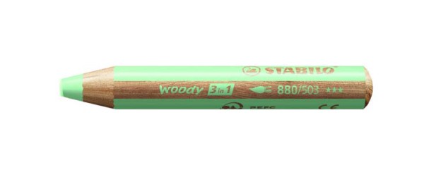 Woody 3 in 1 kleurpotloden Pastel Green