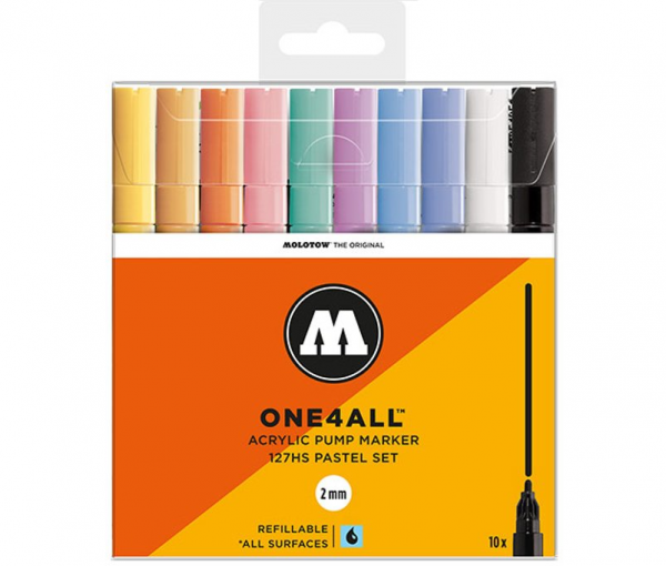 127HS Pastel set - 2mm (10x) Molotow One4All Acryl Marker
