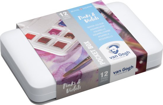 Pocketbox Pink & Violets Colours 12 napjes Aquarel verf Van Gogh Set